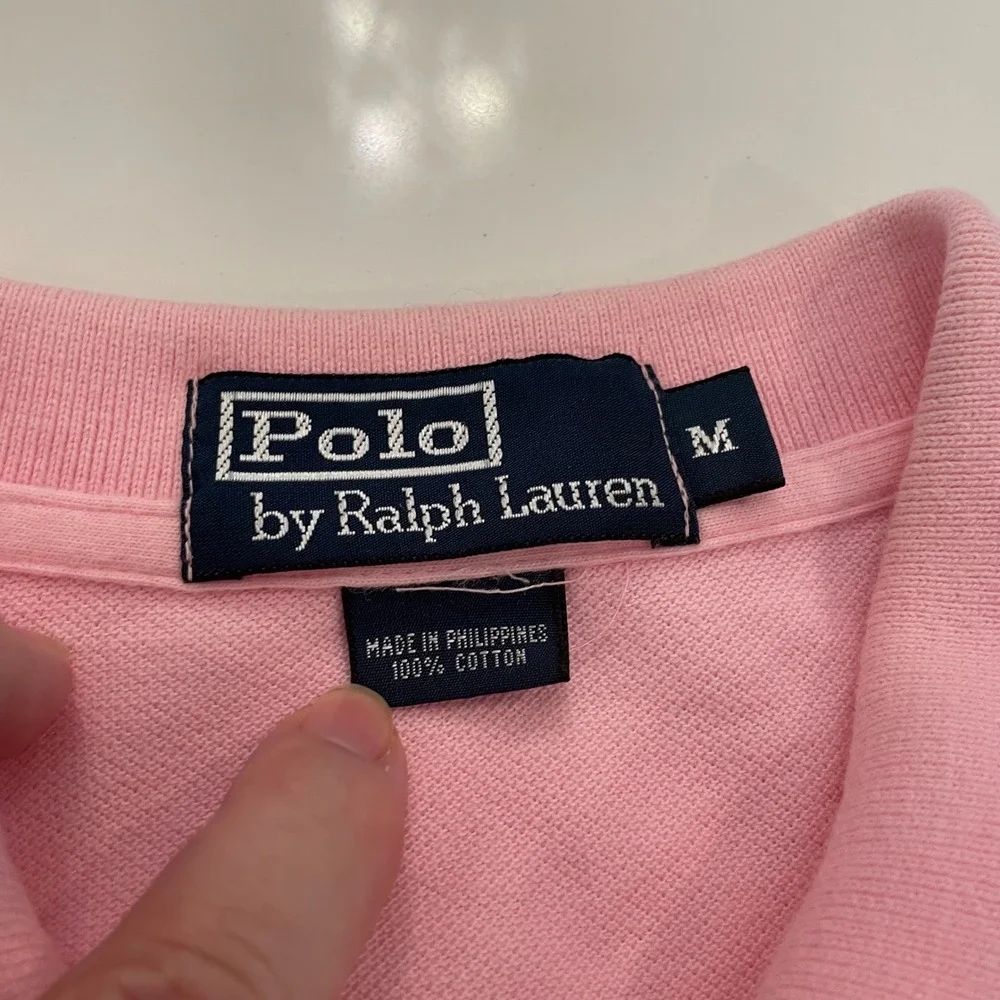 Polo Ralph Lauren Mens Pink Short Sleeve Cotton Pique Polo Shirt Size M